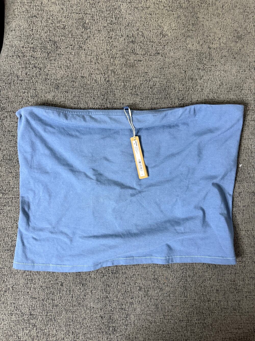 SKIMS Cotton Jersey Tube Top Harbor Blue Strapless Stretch Size 4A NWT